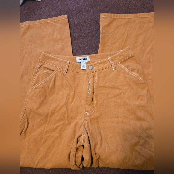 Juniors RSQ Wide Leg Cargo Skate Pants In Carmel Size Large - Picture 2 of 8